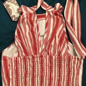 SOLD Stripped red & white crop top